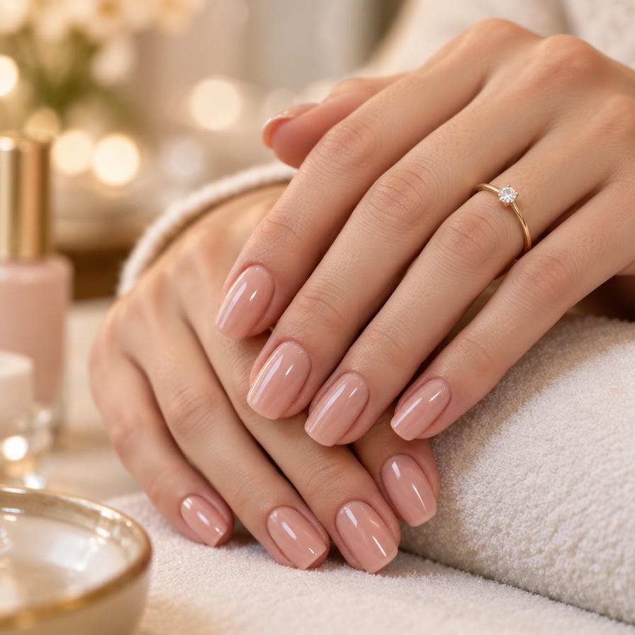 Close-up of a professional manicure at Lux Nails