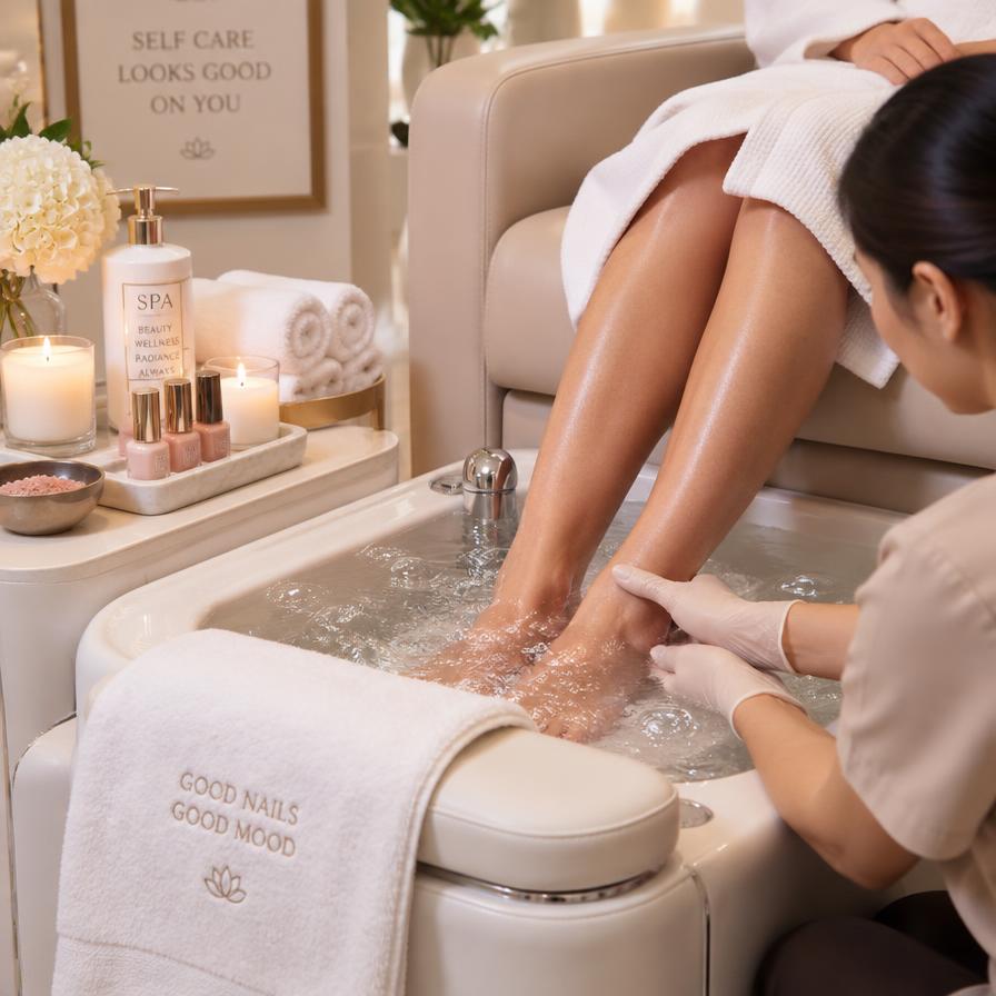 Spa pedicure service at Lux Nails Grayslake